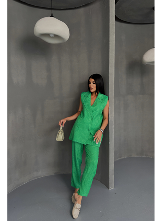 JAKAR KUMAŞ YELEK - PANTOLON TAKIM - Yeşil