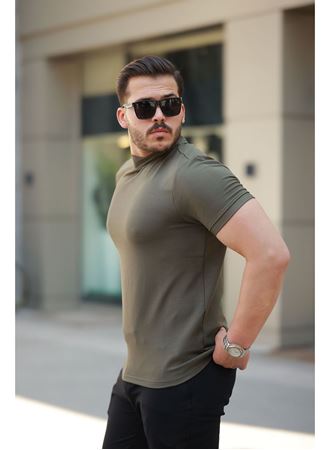 Erkek Yarım Balıkçı Yaka Kısa Kollu T-shirt