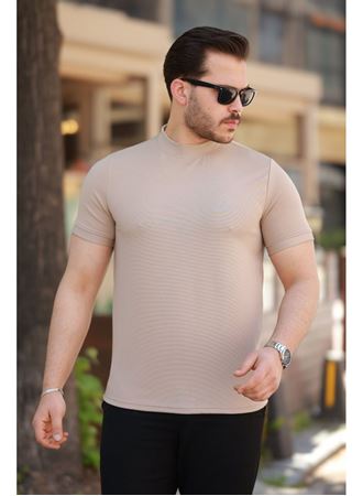 Erkek Yarım Balıkçı Yaka Kısa Kollu T-shirt