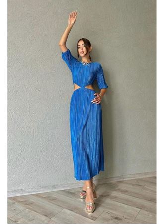 Mavi Piliseli Elbise