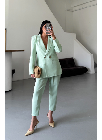 KETEN CEKET - PANTOLON TAKIM - Mint