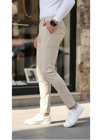 Erkek Slim Fit Likralı Gabardin Pantolon
