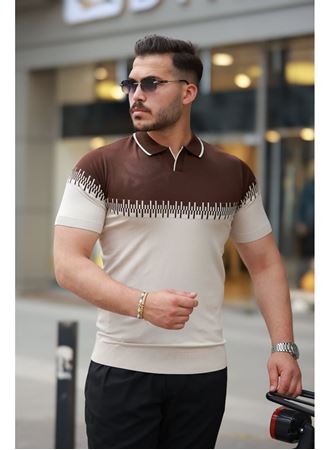 Erkek Hemşire Yaka çift Renk Kısa Kollu Tişört