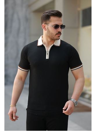 Erkek Renkli Yaka Kısa Kollu Tişört