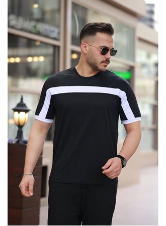 Erkek şerit Detaylı Kısa Kollu T-shirt