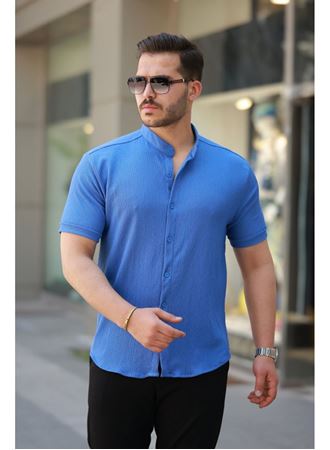 Erkek Hakim Yaka Kısa Kollu Gömlek