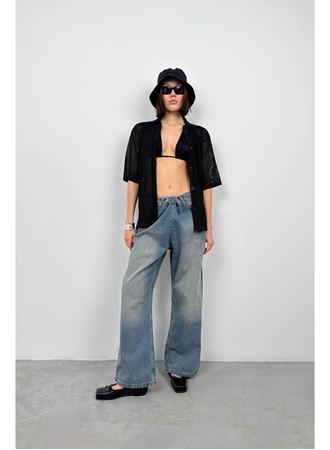 Polo Yaka Fileli Bluz