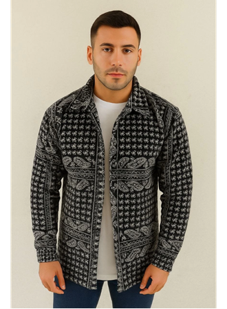 Erkek Polar Fermuarlı Sweatshirt – Kapüşonsuz, Cepli, Yumuşak Dokulu, Oversize Rahat Kalıp, Kışlık Sıcak Tutan Fermuarlı Üst - Siyah