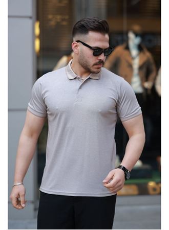 Erkek Yakalı Kagi Kumaş Kısa Kollu T-shirt