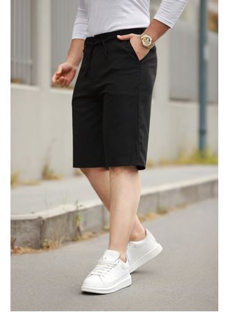 Erkek Beli Bağcıklı Ve Düğmeli Bezayağı Kumaş şort