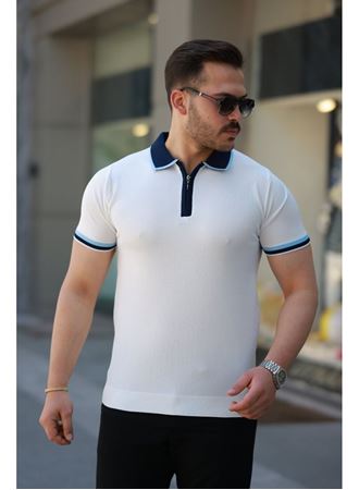 Erkek Renkli Yaka Kısa Kollu Tişört