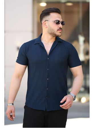 Erkek Kısa Kollu örme Kumaş Pamuklu Gömlek
