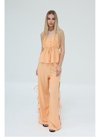 Fiyonklu Bluz Takım - Kavuniçi