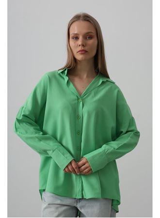 Geniş Manşet Detaylı Gömlek - A.Yeşil