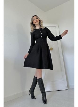 Siyah Kısa Klasik Elbise