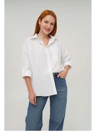 Tek Cepli Ekru Gömlek