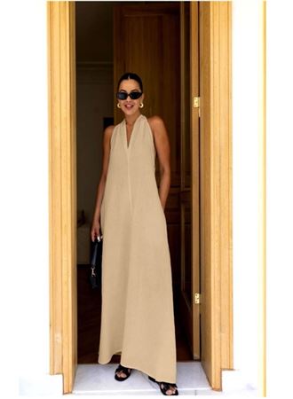 V Yaka Paraşüt Elbise