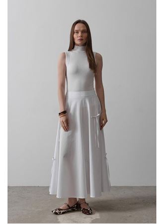 Fiyonk Kloş Etek - Beyaz