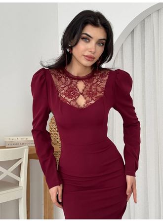 Port Dantel Detay Elbise