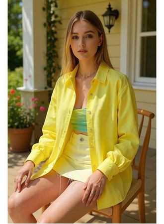 Kadın Uzun Kollu Oversize Gömlek