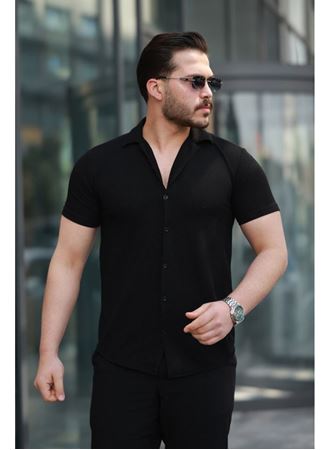 Erkek Kısa Kollu örme Kumaş Pamuklu Gömlek