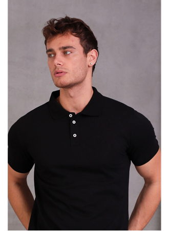 Erkek Slim Fit Pamuklu Yumuşak Doku Nefes Alan Kumaş Yakalı Tişört