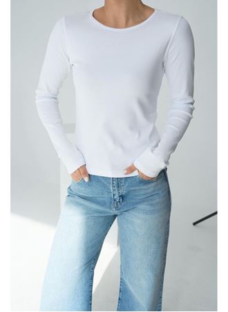 Uzun Kol Örme Body - Beyaz