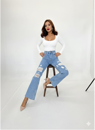 5747 KOT PANTOLON-MAVİ