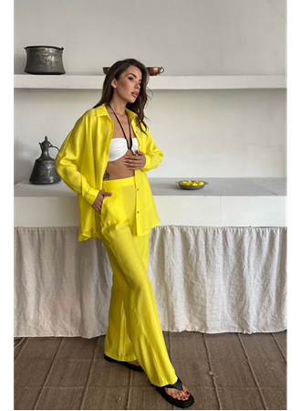 GÖMLEK - PANTOLON TAKIM - Sarı