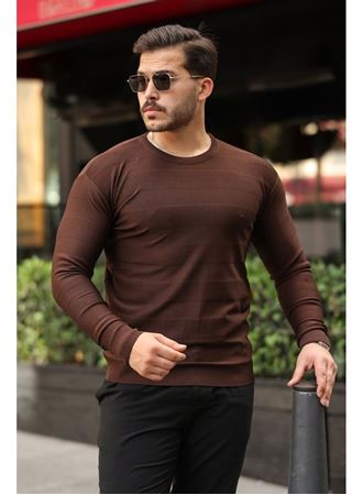 Erkek Bisiklet Yaka Uzun Kollu Triko