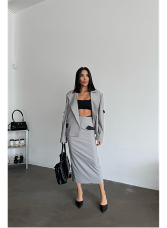 CROP CEKET - ETEK TAKIM - Gri