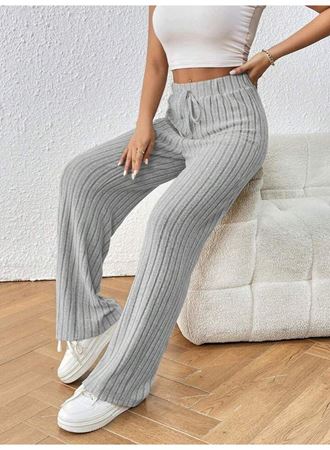 Kadın Hafif şardonlu Full Likralı Fitilli Kaşkorse Kumaş Bol Paça Pantolon