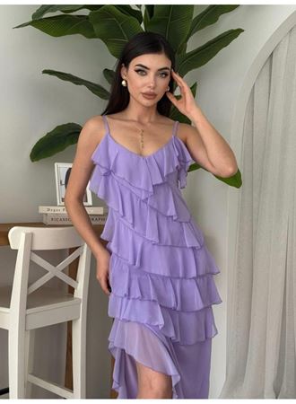 Ples Yırtmaç Detaylı Elbise