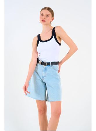 İki Renkli Atlet - Beyaz-Siyah