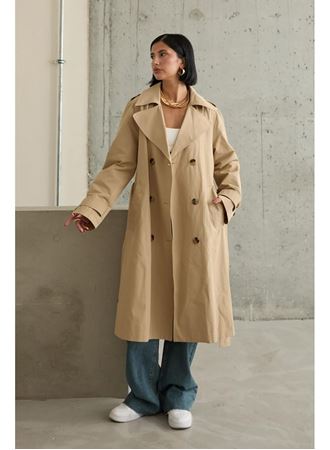 Camel Uzun Kemerli Trençkot