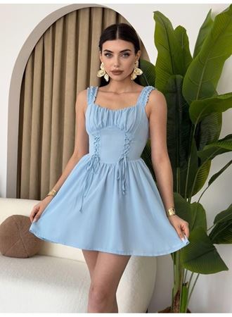 Aria Büzgü Askılı Elbise