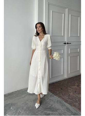 Sarı Arka Ve Bel Ucu Gipeli Elbise