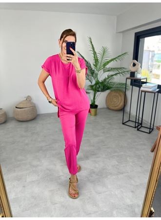 Kadın Bisiklet Yaka Paça Pensli Aerobin Kumaş İkili Takım