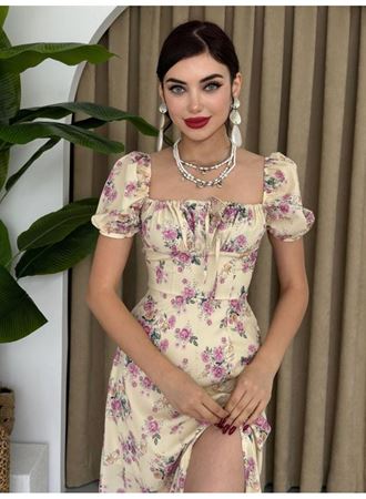 Zeze Balon Kol Elbise