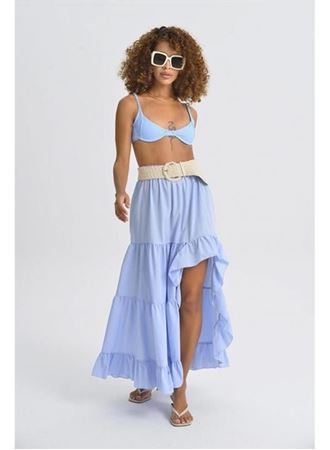 Audrey Fıfrlı Yırtmaç Detay Etek 4037