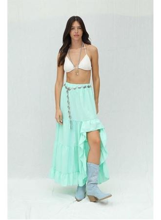 Audrey Fıfrlı Yırtmaç Detay Etek 4037