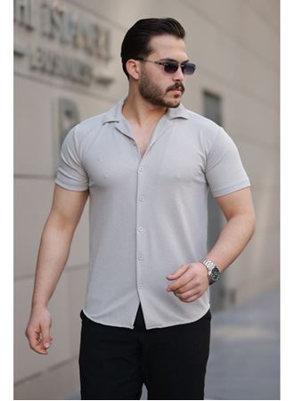 Erkek Kısa Kollu örme Kumaş Pamuklu Gömlek