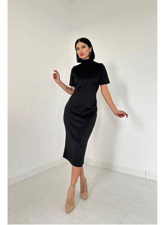 Siyah Balıkçı Yaka Elbise