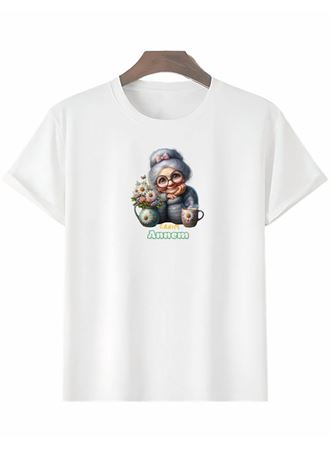 Anneler Gününe Özel Tasarım Canım Annem Baskılı T-shirt - Beyaz