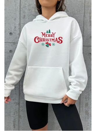 Merry Chrıstmas Sweatshirt - Hodie - Beyaz