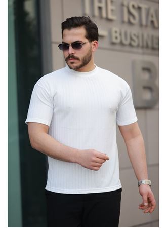 Erkek Kısa Kollu örgü Kumaş Bisiklet Yaka T-shirt