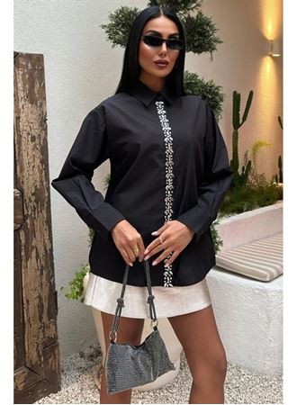 Önü Şerit Taşlı Gömlek 3448