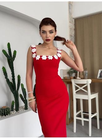 Mıng Çiçek Detaylı Elbise