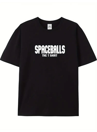 Baskılı Oversize Bisiklet Yaka T-shirt - Siyah