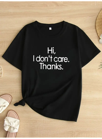 Baskılı Oversize Bisiklet Yaka T-shirt - Siyah